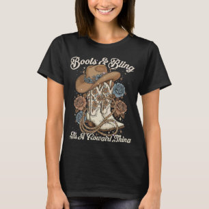 Camiseta Botas e Brilho do Rodeio do País Howdy É Um Brinco