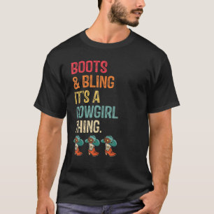 Camiseta Botas e Brilho É uma Coisa de Cowgirl Chapéu de Ro