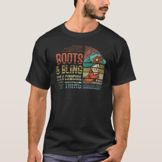 Camiseta Botas e Brilho É uma Coisa de Cowgirl Chapéu de Ro
