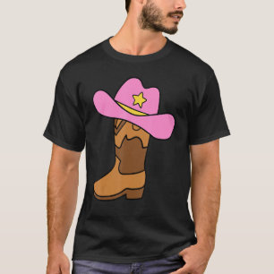 Camiseta Botas Meninas Juventude Crianças Caubói Ocidental