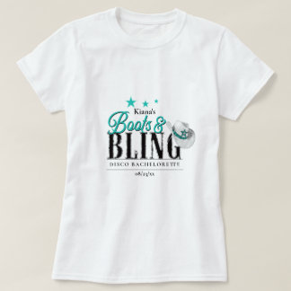 Camiseta Botas 'n Brilho Disco Despedida de Solteira Teal I