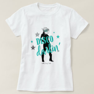 Camiseta Botas 'n Brilho Disco Querida Azul Turquesa ID925 