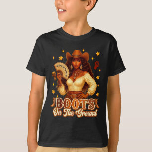 Camiseta Botas No Chão História Negra Cowgirl Onde Eles
