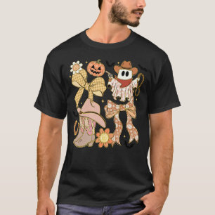 Camiseta Botas Ocidentais Fantasmagóricas Coquete Laço Vaqu