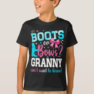 Camiseta Botas Ou Arco Vovó Ama Você Festa de Revelação de