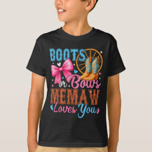 Camiseta Botas Ou Arcos Memaw Ama Você Revelação de Gênero