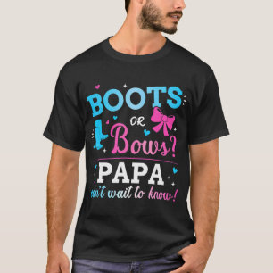 Camiseta Botas ou laços de revelação de gênero papai corres
