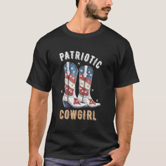 Camiseta Botas Patrióticas de Vaqueira Bandeira Americana 4
