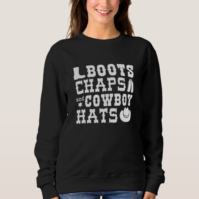 Camiseta Botas Perneiras E Chapéus De Cowboy (Frente)