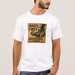 Camiseta Botas Primeiro Design Ousado Western