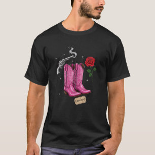 Camiseta Botas Rodeio Rainha Rosa Revolver Western País