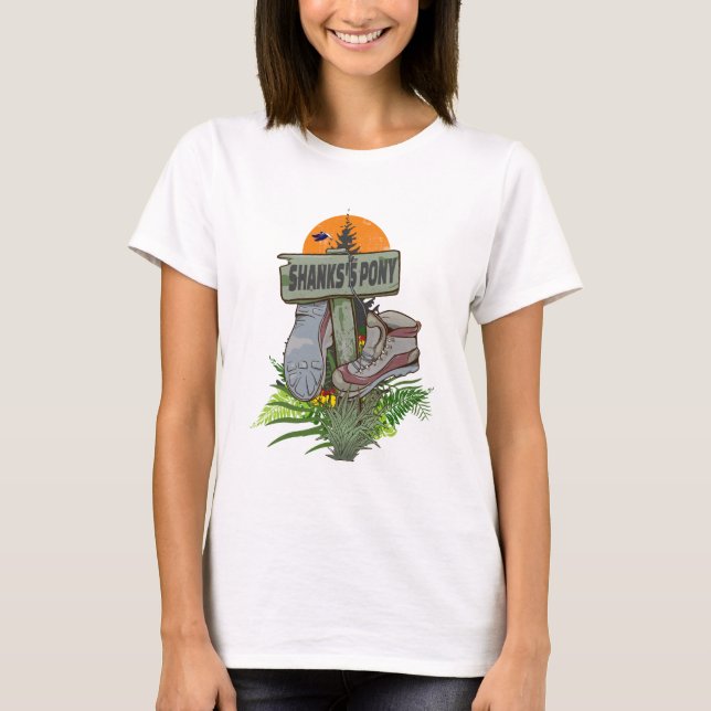 Camiseta botas velhas de caminhada do Shanks (Frente)