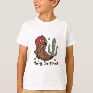 Camiseta Botas Western Santa Feliz Natal Botas Natal