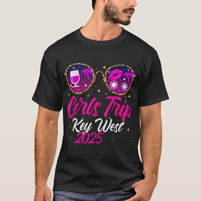 Camiseta Bote Key West Girls Trip 2025 - Aniversário do Sol (Frente)