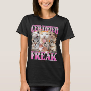 Camiseta Botleg gráfico de gato certificado humor engraçado