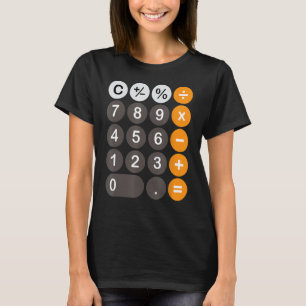 Camiseta Botões de Calculadora Retroativa Figurino Simples 