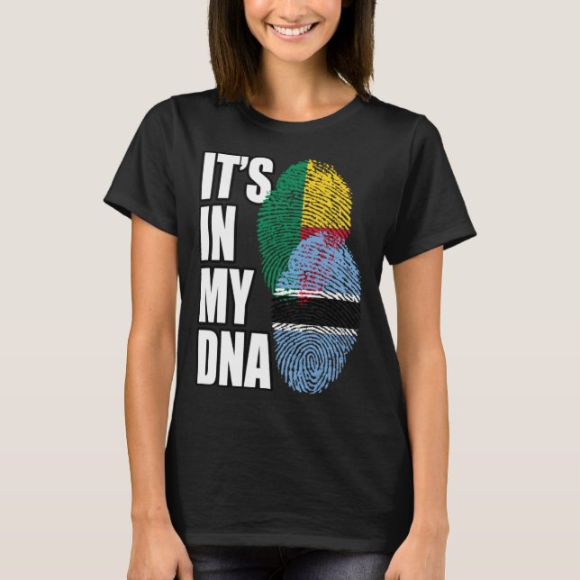 Camiseta Botsuana E Beninês Misturar DNA Herança De Sinaliz (Frente)