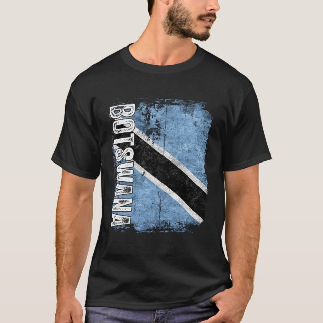 Camiseta BOTSWANA Flag Vintage Distressed BOTSWANA (Frente)
