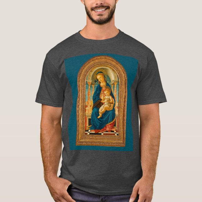 Camiseta Botticelli (1445-1510) Madonna & Criança Enthroned (Frente)