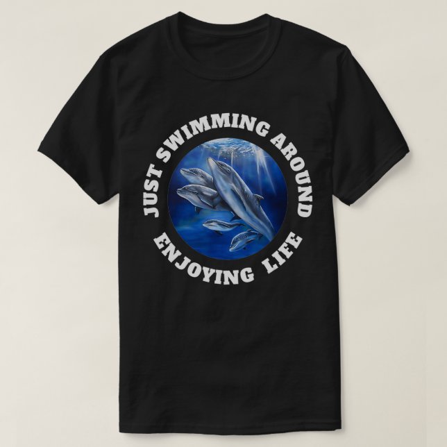 Camiseta Bottlenose dolphins just swimming (Frente do Design)
