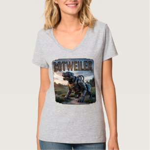 Camiseta Botweiler Fotográfico – Rottweiler Robô Engraçado