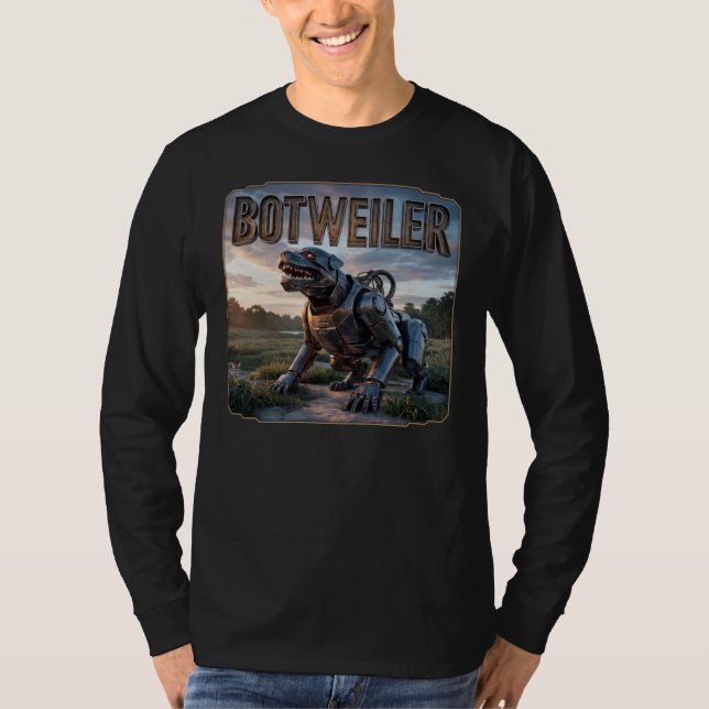 Camiseta Botweiler Photographic – Robot Rottweiler Funny (Frente)