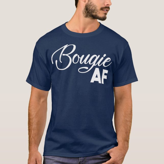 Camiseta Bougie AF Engraçado, Mas Não Sou Alta Manutenção (Frente)