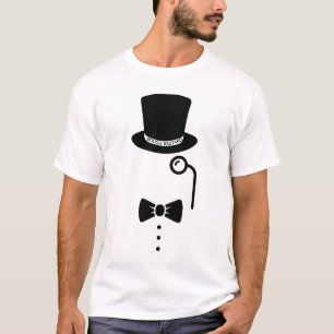 Camiseta "Bougie Bastard", chapéu de cima, monóculo e ir