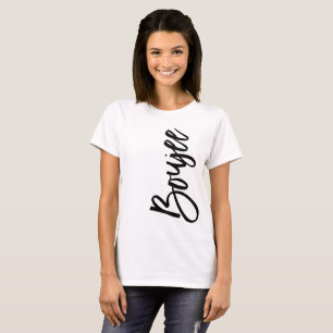 Camiseta Boujee Popular cita Tipografia Artsy Negra Dizendo