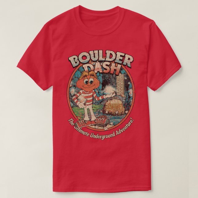 Camiseta Boulder Dash Ultimate Underground Adventure 1984 (Frente do Design)
