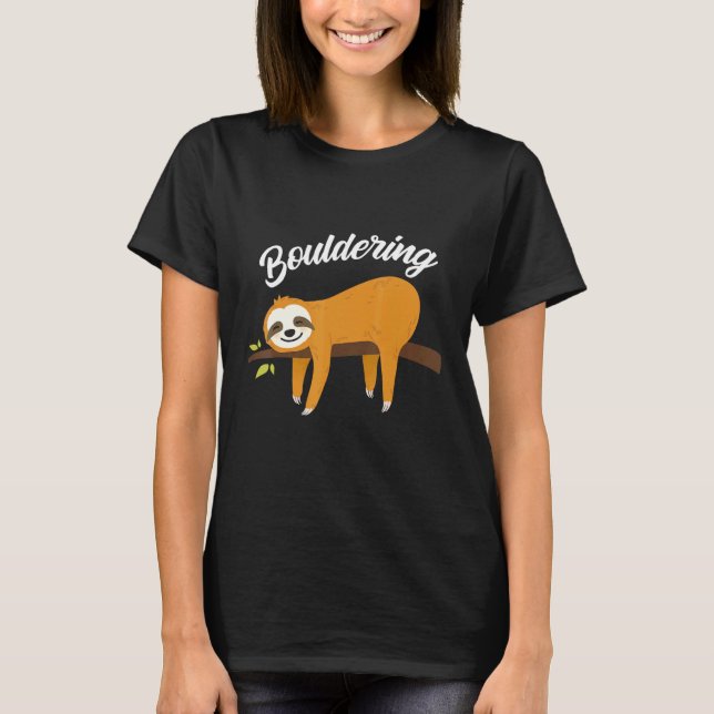 Camiseta Boulder Fun Sloth Escalando Rock (Frente)