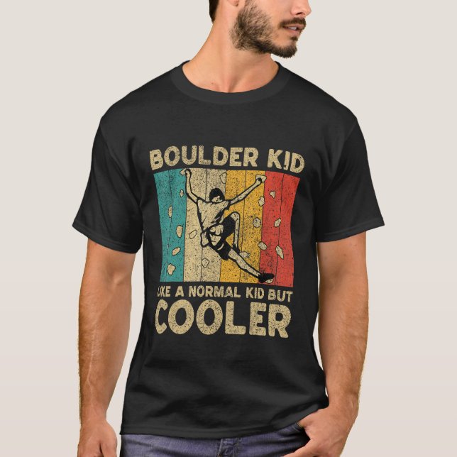Camiseta Boulder Kid Funny Rock Climbing Bouldering Kids (Frente)