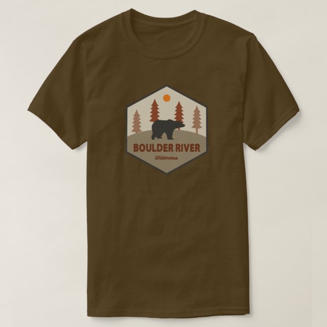 Camiseta Boulder River Wilderness Washington Bear (Frente do Design)