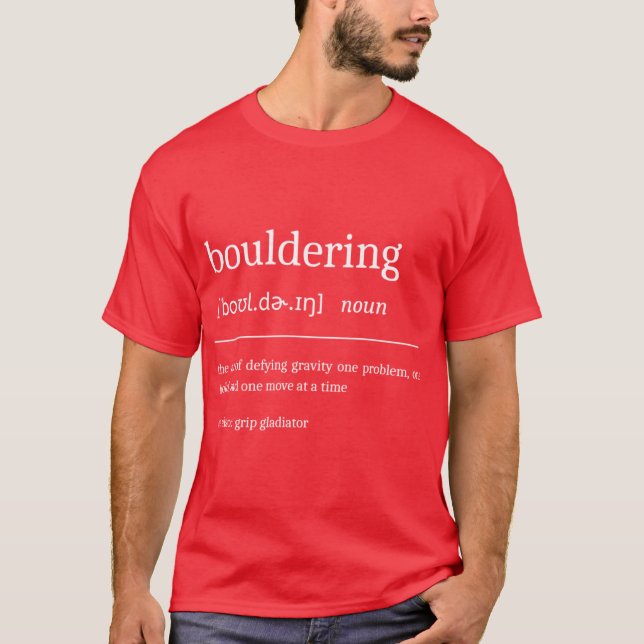 Camiseta Bouldering Definition Motivational Climbing Dictio (Frente)