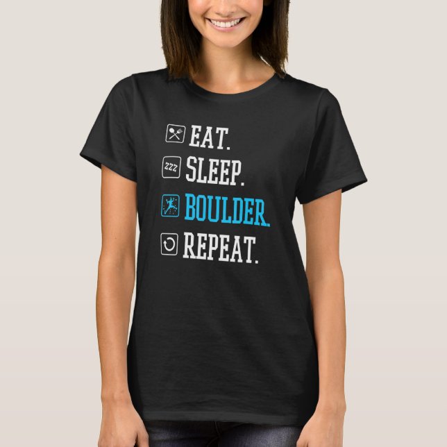 Camiseta Boulding Comer Boulder Repetindo Muro Subindo (Frente)