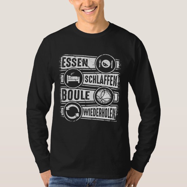 Camiseta Boule Essen Sono Repetir Petanque Bolas (Frente)