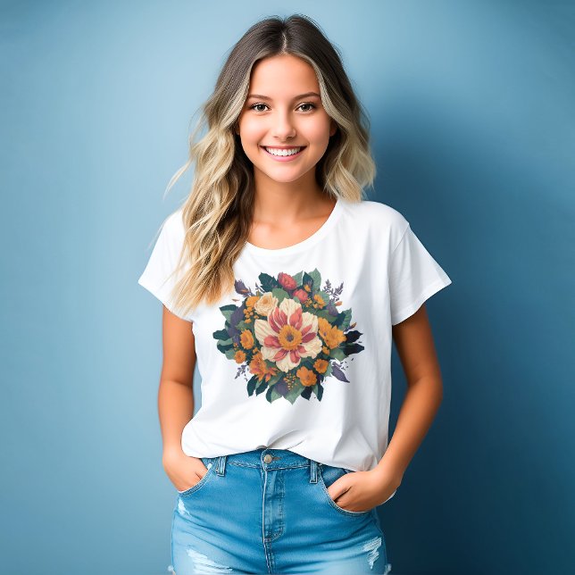 Camiseta bouquet de Rosa Selvagem, floral (Wild Rose T shirt)