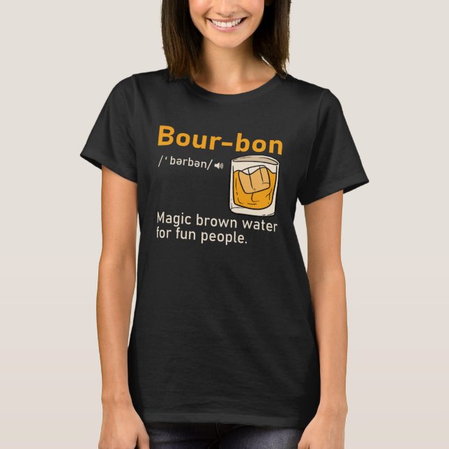 Camiseta Bourbon Definition Magic Brown Water  Whisky  Men (Frente)