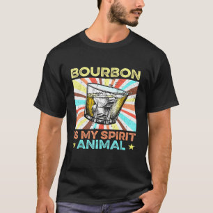 Camiseta Bourbon é meu espírito animal Whiskey Drinker Vint