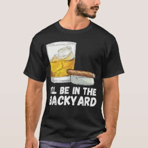 Camiseta Bourbon Engraçado Fumando Charuto Beber Eu Estarei