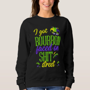 Camiseta Bourbon Faced Street Bebendo Mardi Gras Parade Co