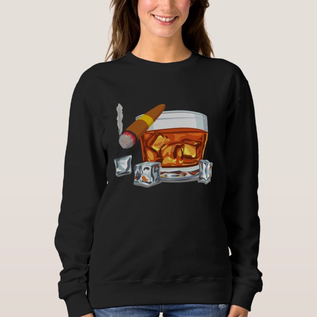 Camiseta Bourbon Smoking Cigar  Mens Drinking (Frente)