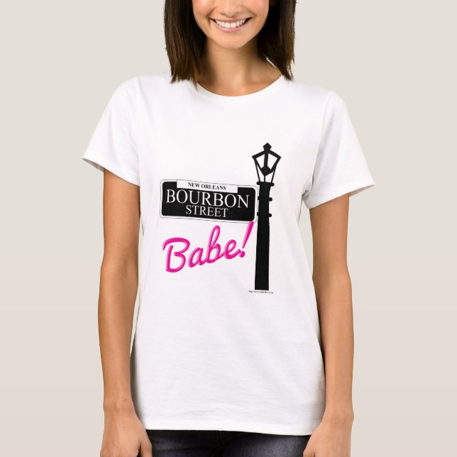Camiseta Bourbon Street Babe New Orleans Viagem Motto (Frente)