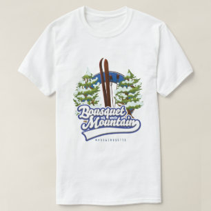 Camiseta Bousquet Mountain - Logótipo do Massachusetts Ski