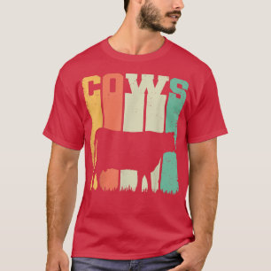 Camiseta Bovinos Fazenda de Leite Animal Agricultor Vintag