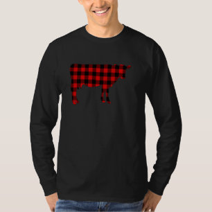 Camiseta Bovinos Red Buffalo Xadrez Cabeça-Touro