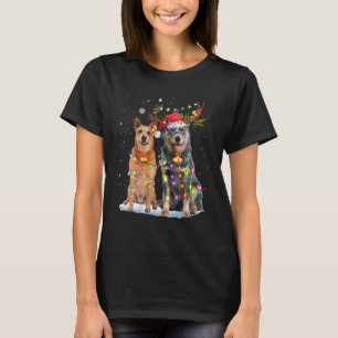 Camiseta Bovinos-repolho australiano Santa Hat Luzes C