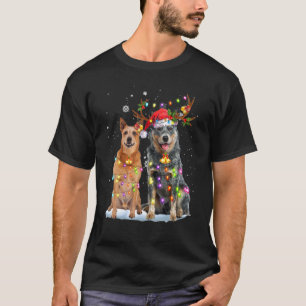 Camiseta Bovinos-repolho australiano Santa Hat Luzes C