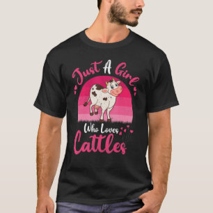Camiseta Bovinos Vintage Apenas Uma Menina Que Adora Captur
