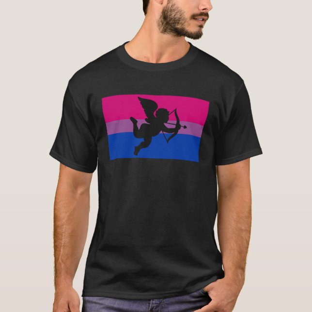 Camiseta Bow And Arrow Cupid Valentines Day Bisexual Pride  (Frente)